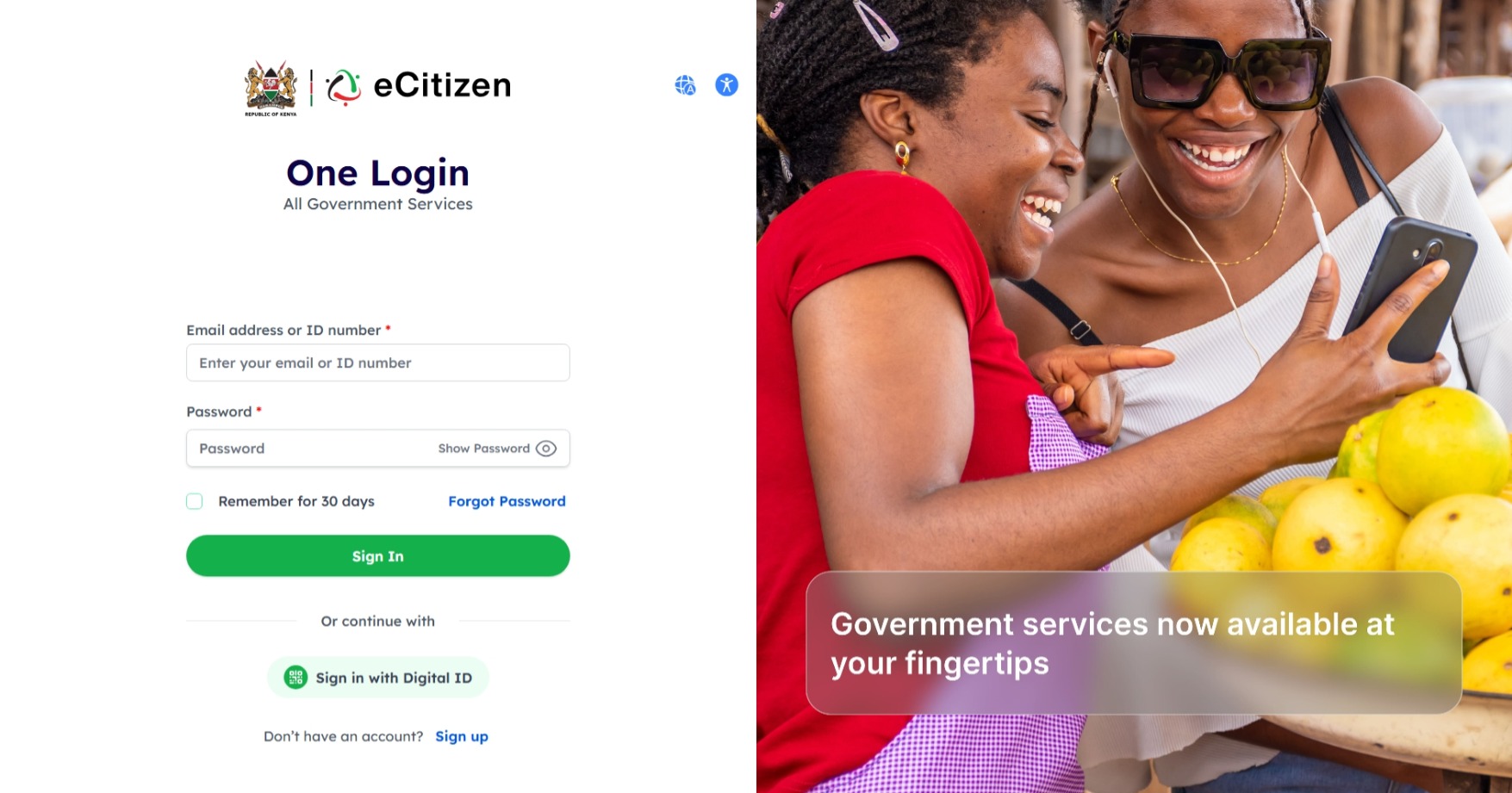 ecitizen signin
